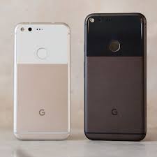 A picture Google Pixel phone standing upright