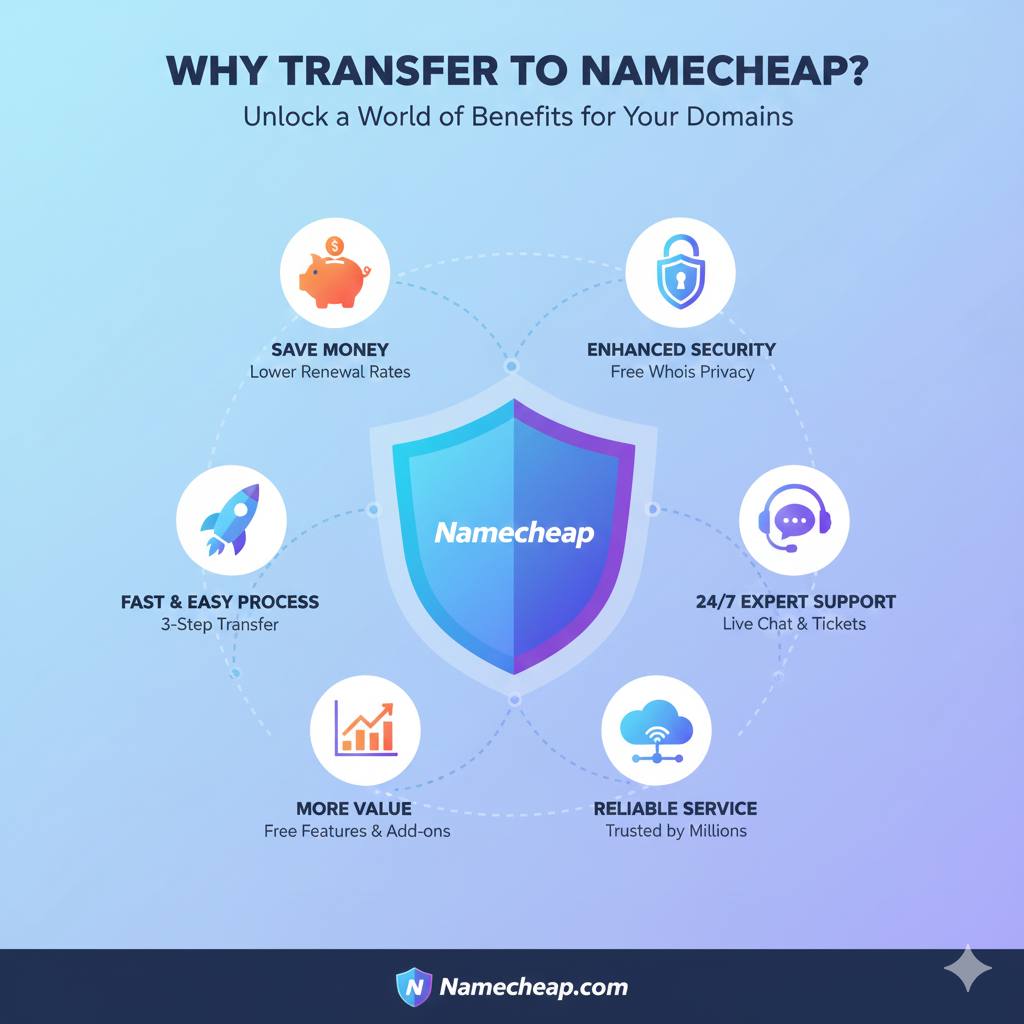 Benefits of transferring domains to Namecheap