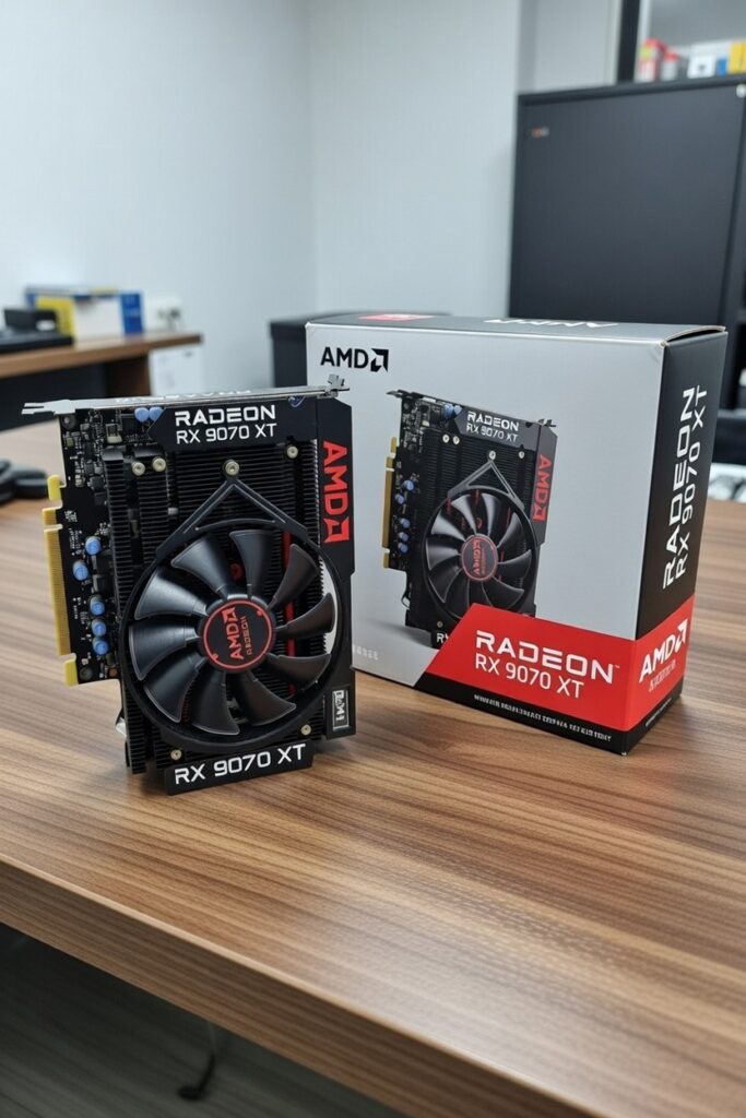 The AMD Radeon RX 9070 XT — AMD’s flagship RDNA 4 GPU, launched in March 2025.